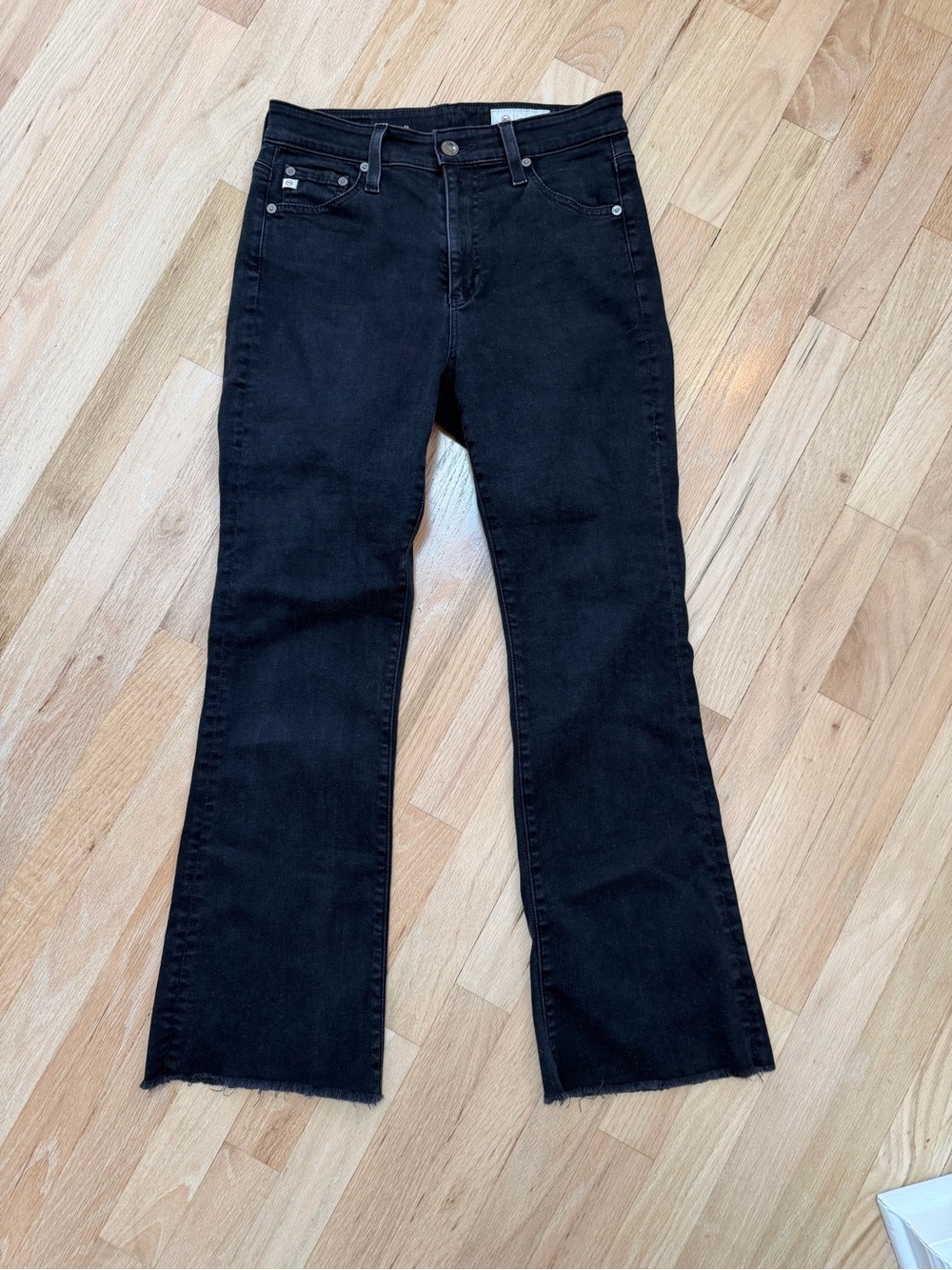 AG Denim Black Bootcut Ankle Jeans